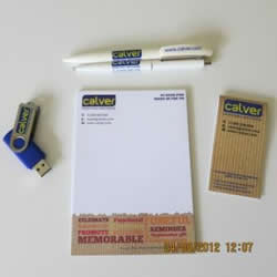 promotional stationery and flash drive